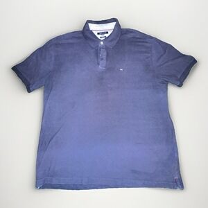 Tommy Hilfiger Mens Polo Shirt Double Extra Large (2XL) Navy Classic Prep